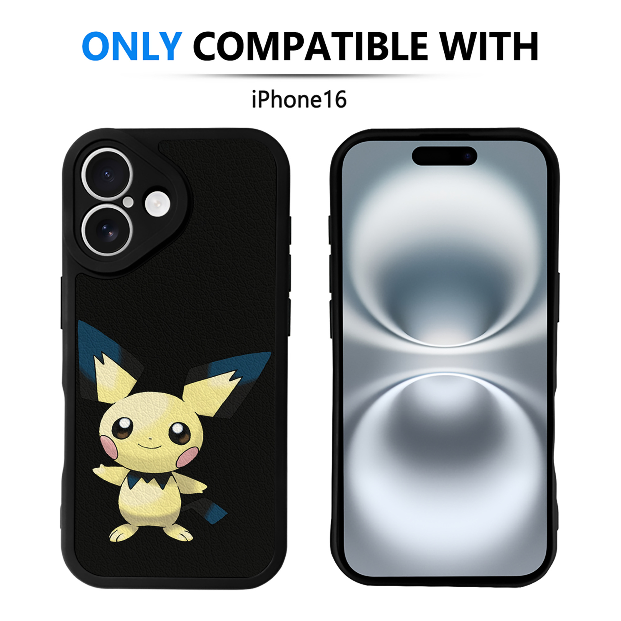 （画像用） ポケットモンスター Pokémon 【iPhone 16シリーズ対応】シリコンスマホケース（レザー調） 材質：シリコン